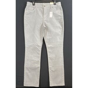 Lands End Mid Rise Straight Leg Corduroy Pant Size 12 Gray‎ New
